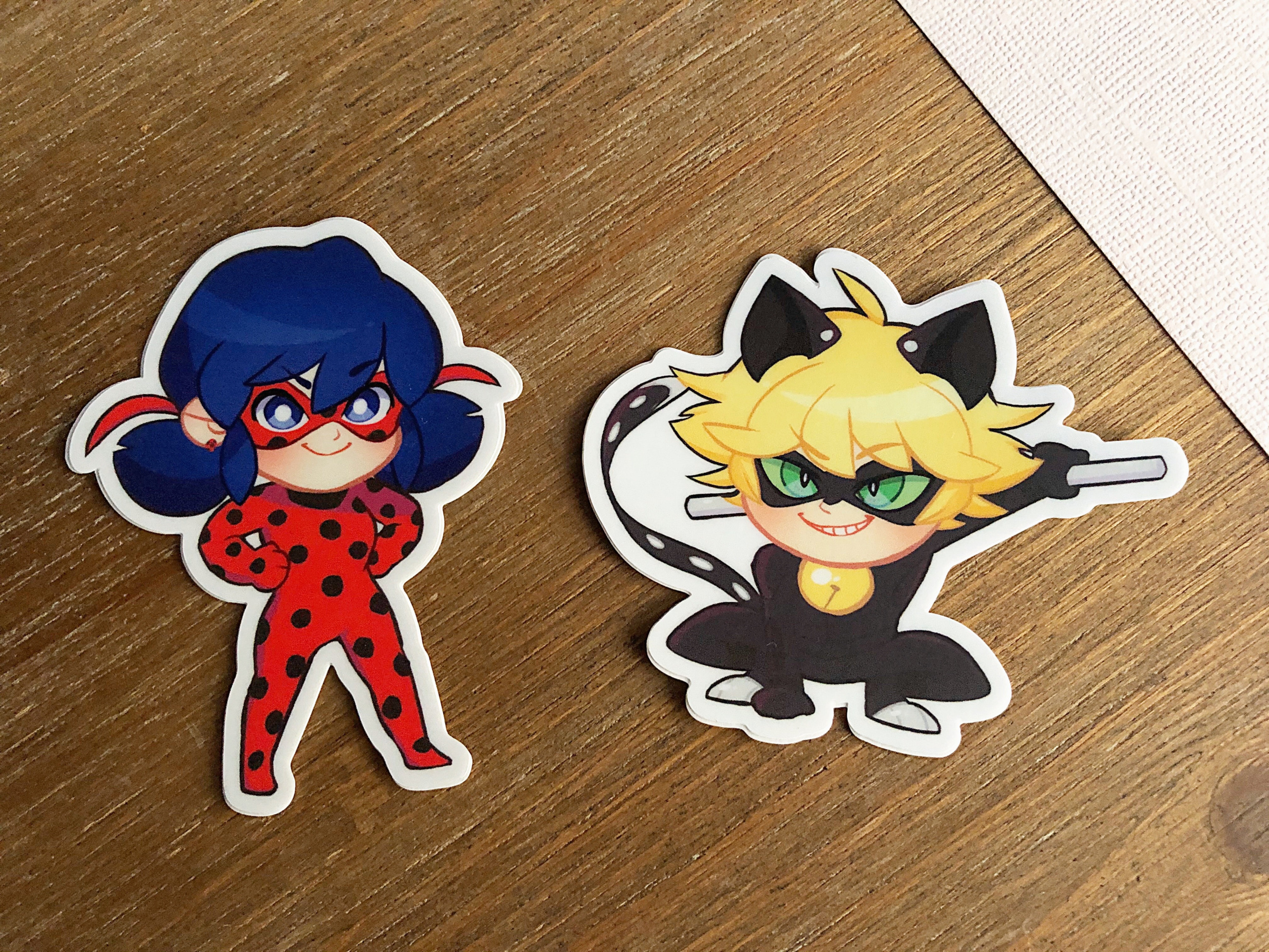 Miraculous Ladybug Chat Noir 3 Vinyl Stickers Art Of Margeaux Ducoing